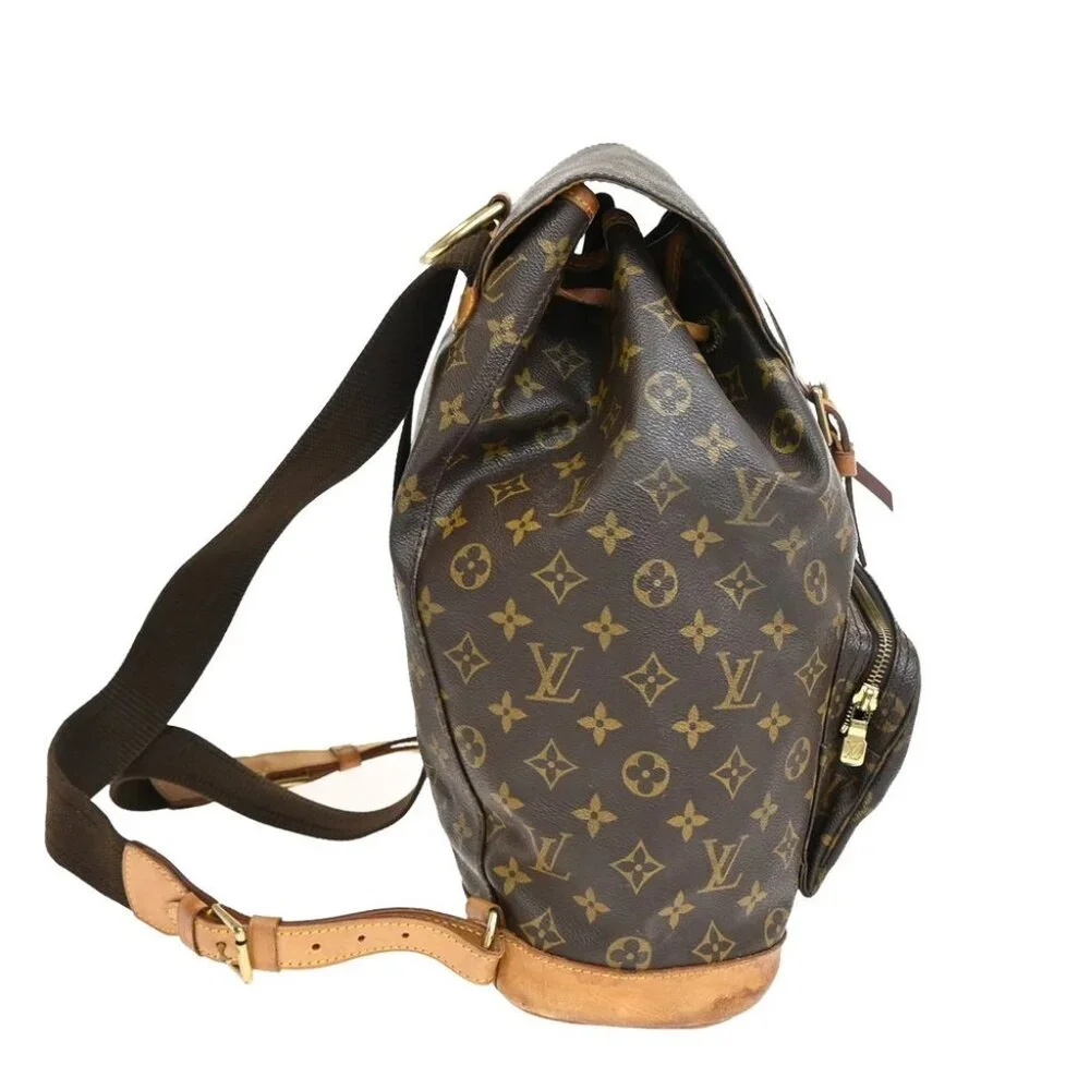 LOUIS VUITTON Montsouris GM Backpack Bag Monogram Leather Brown